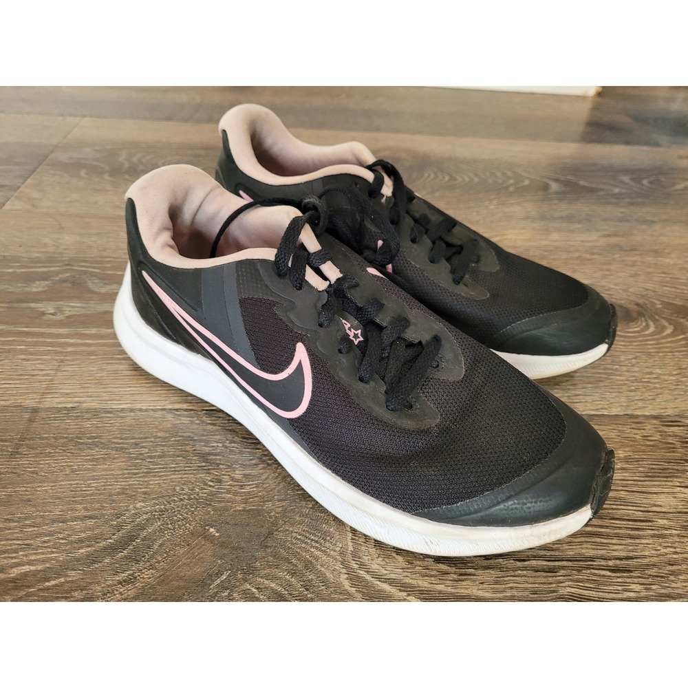 Nike Star Runner 3 GS Black Pink Kids Running Shoes DA2776-002 Size 4Y